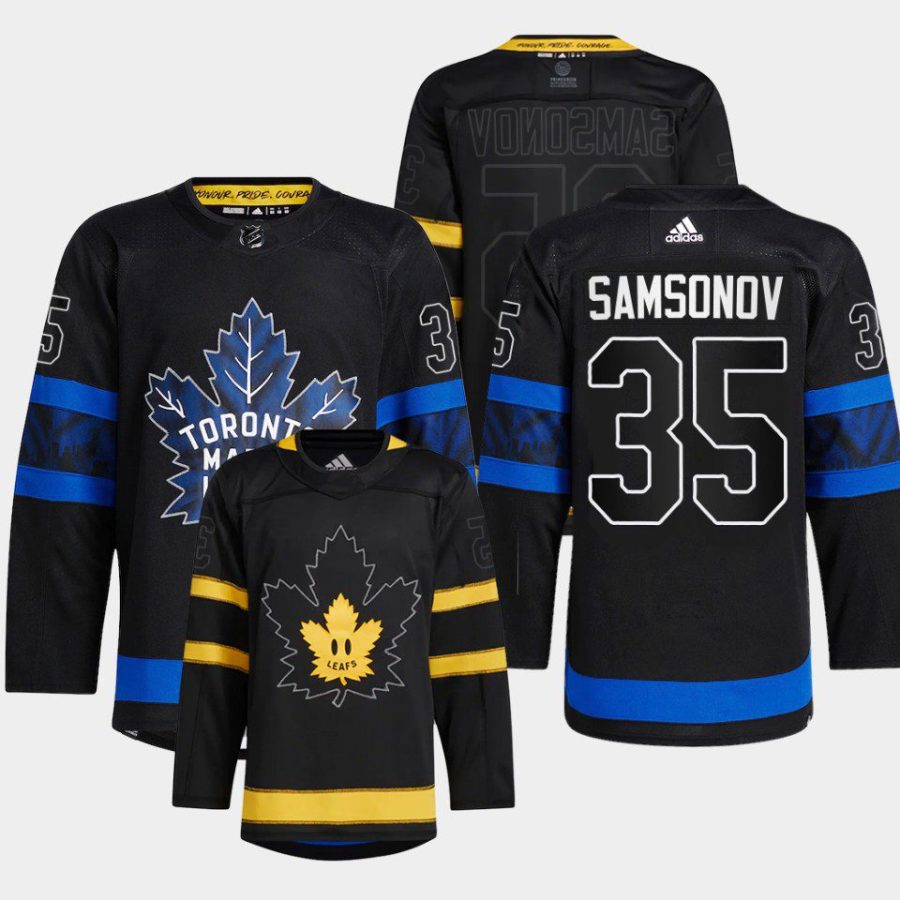 2022 ilya samsonov maple leafs black alternate drew house jersey