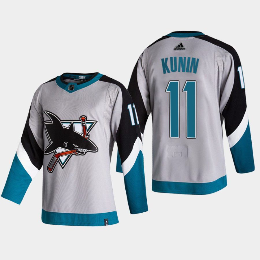 2022 luke kunin sharks grey reverse retro breakaway player jersey