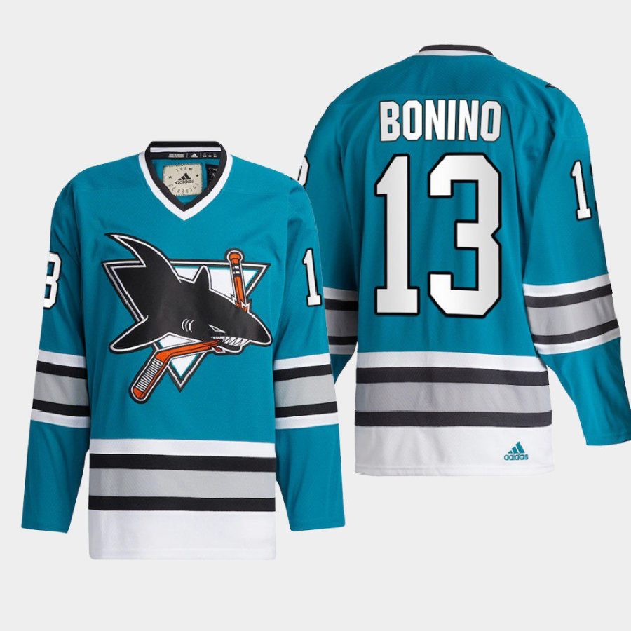 2022 nick bonino sharks teal team classics authentic jersey