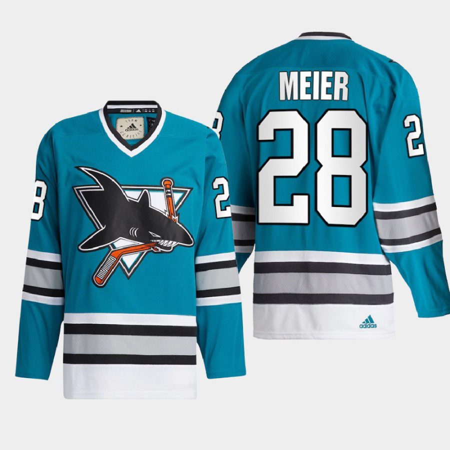 2022 timo meier sharks teal team classics authentic jersey