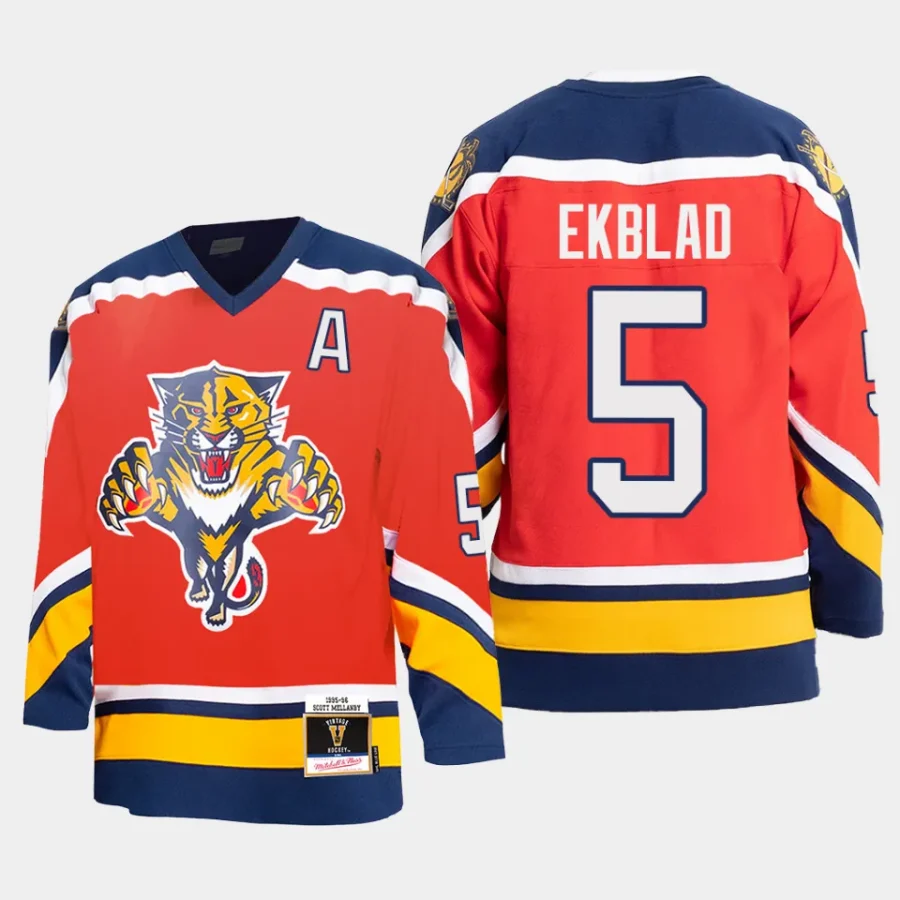 aaron ekblad panthers red 95 96 authentic blue line jersey