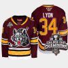 alex lyon chicago wolves burgundy 2022 calder cup champs ahl jersey