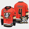 anaheim ducks cam fowler 30th anniversary 2023 24 home jersey orange