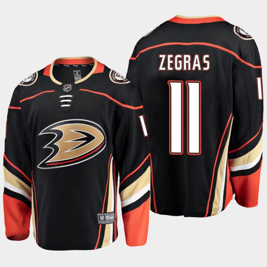 anaheim ducks trevor zegras home breakaway player jersey black