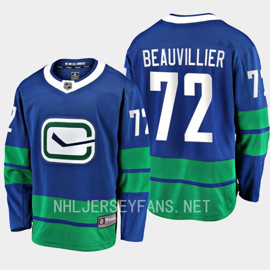 anthony beauvillier canucks blue alternate breakaway player jersey