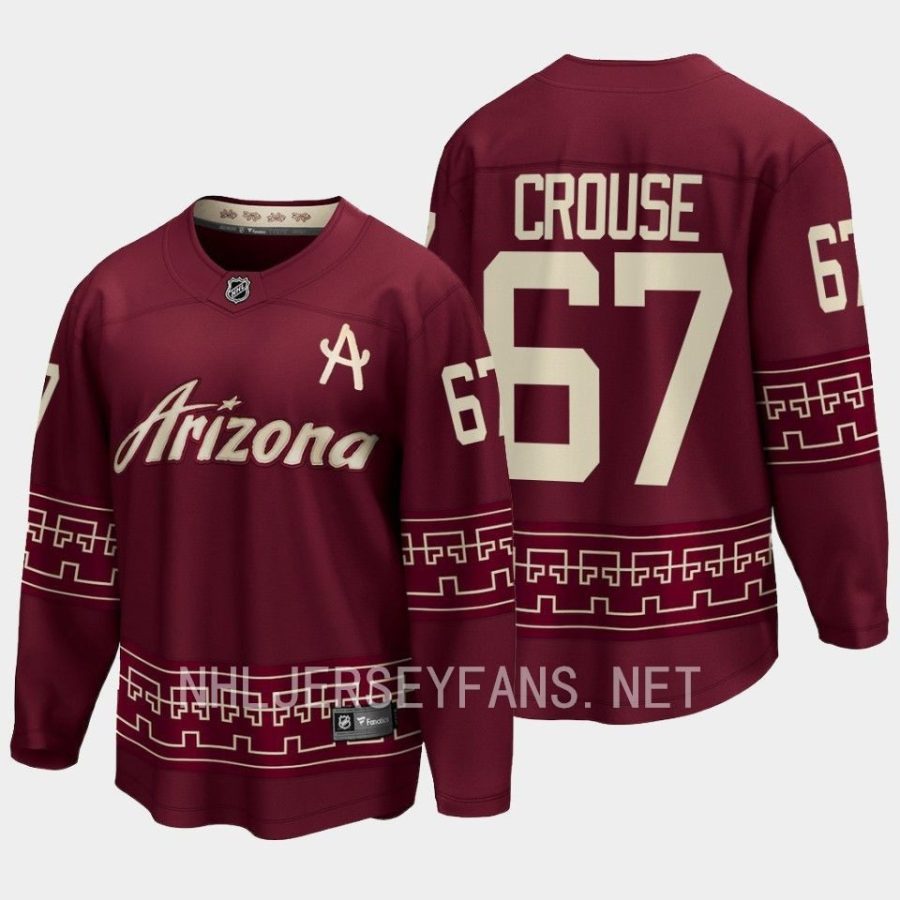 arizona coyotes lawson crouse desert night alternate 2022 23 premier breakaway jersey garnet