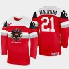 austria hockey lukas haudum 2022 iihf world championship away jersey red