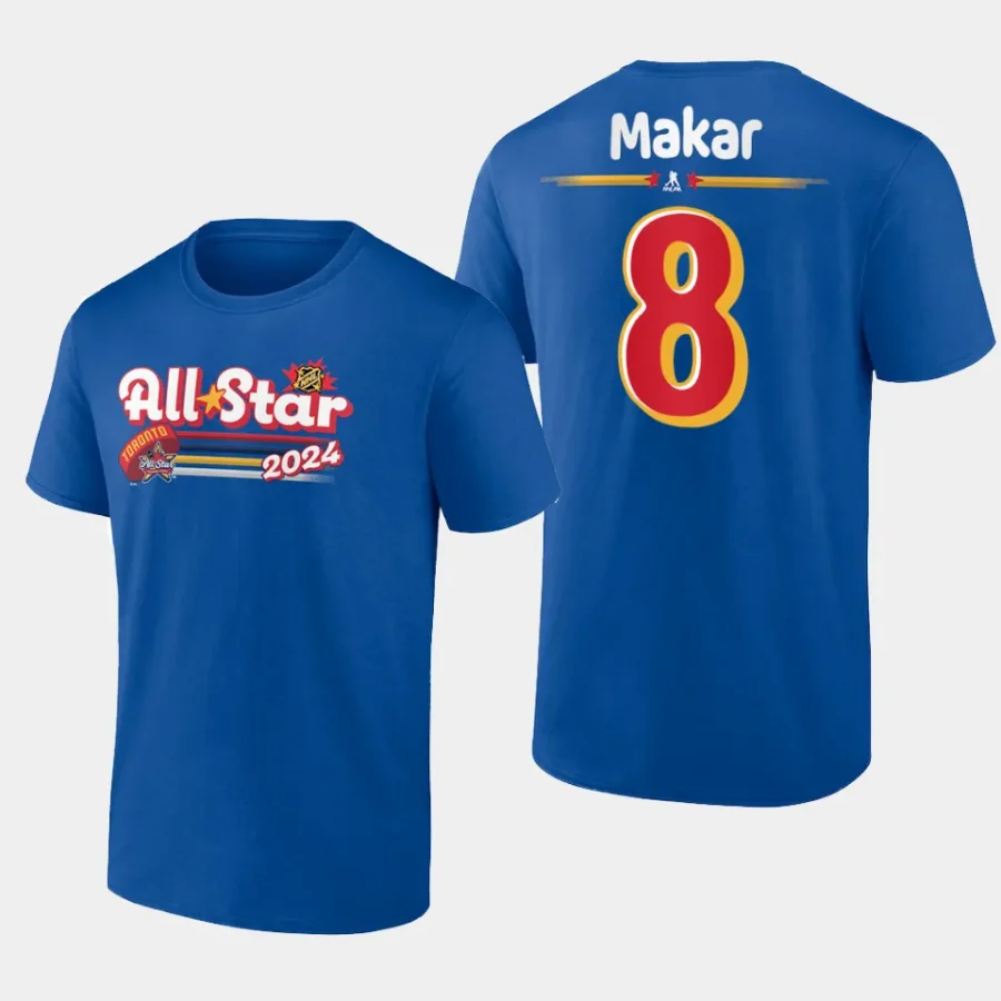 avalanche cale makar royal 2024 nhl all star name number t shirt