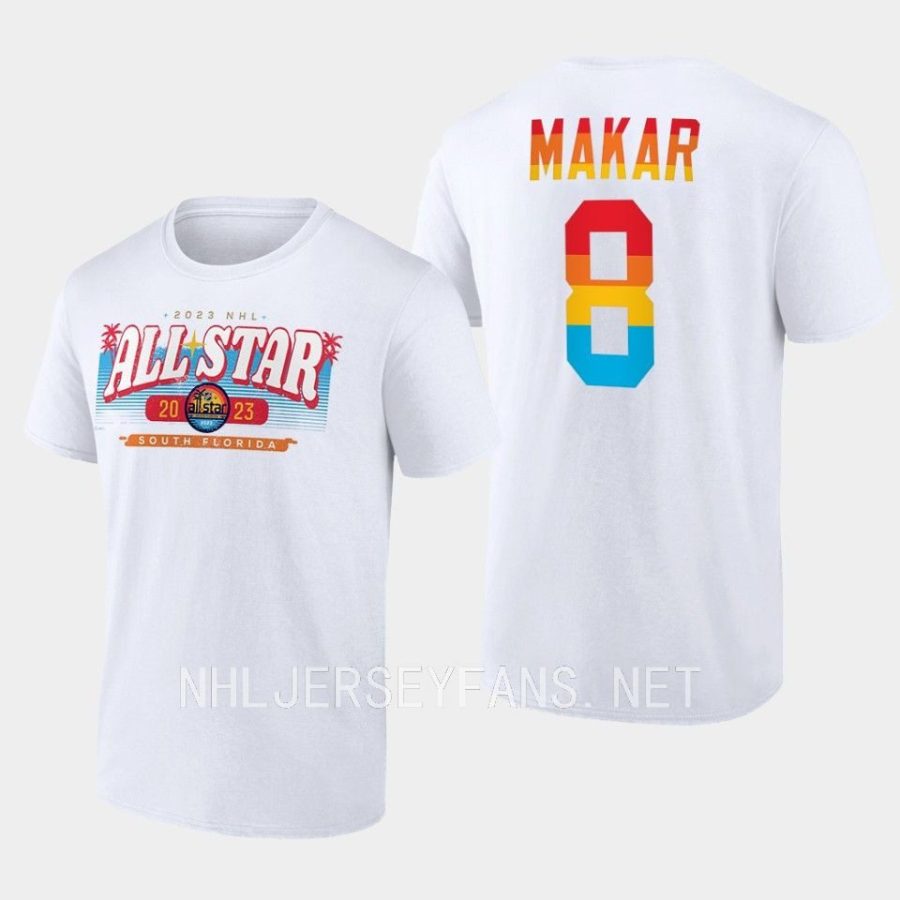 avalanche cale makar white good vibes 2023 nhl all star t shirt