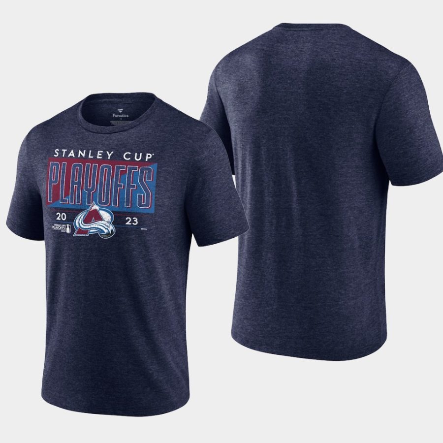 avalanche navy 2023 stanley cup playoffs tri blend t shirt