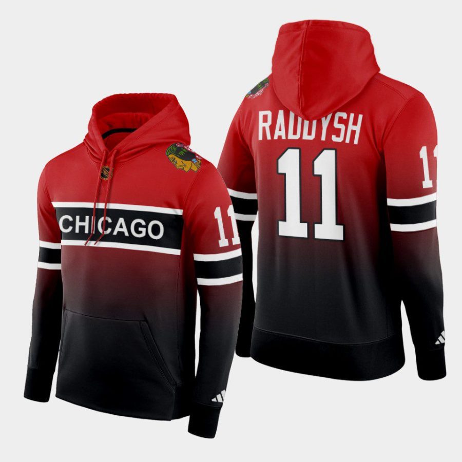 blackhawks taylor raddysh red black reverse retro 2.0 special edition hoodie