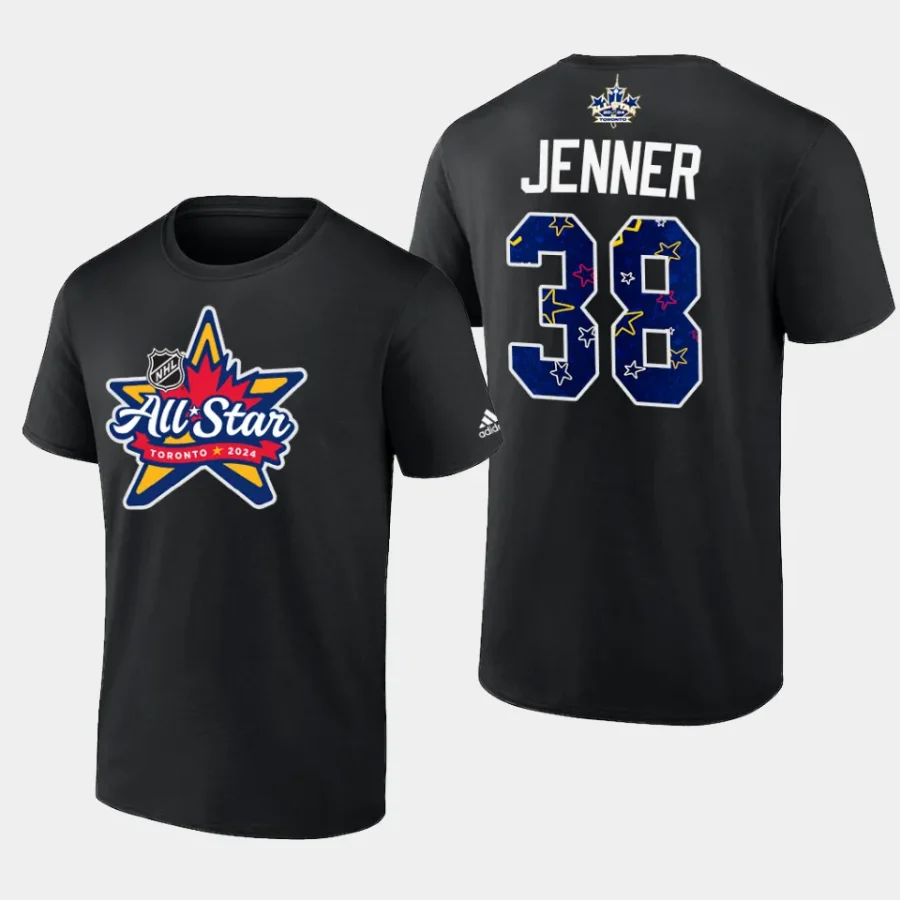 blue jackets boone jenner black primary logo 2024 nhl all star t shirt