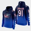 blue jackets kent johnson blue reverse retro 2.0 color crash hoodie