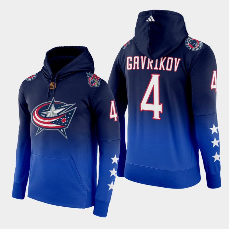 blue jackets vladislav gavrikov blue reverse retro 2.0 color crash hoodie 0a