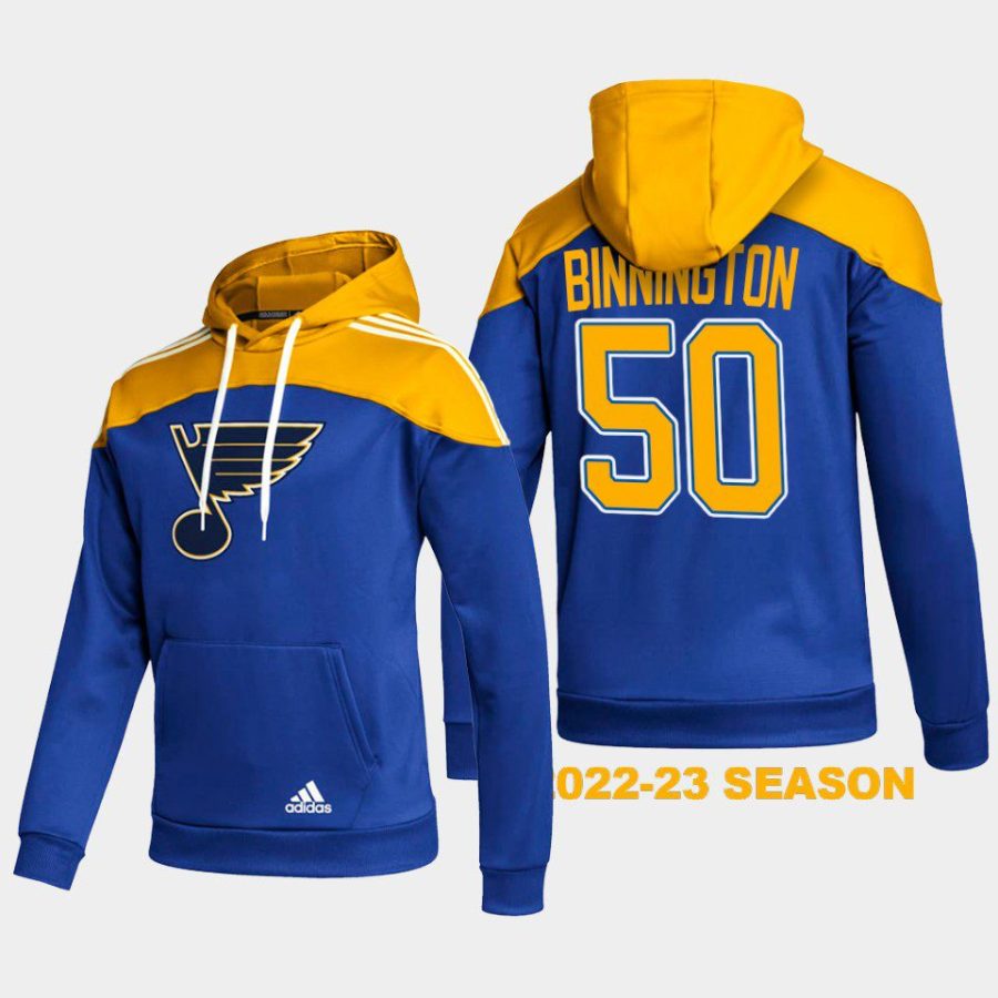 blues jordan binnington blue 2022 23stylish aeroready pullover hoodie