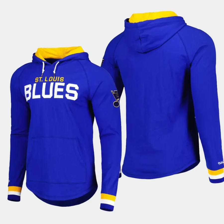 blues men blue legendary slub hoodie long sleeve t shirt