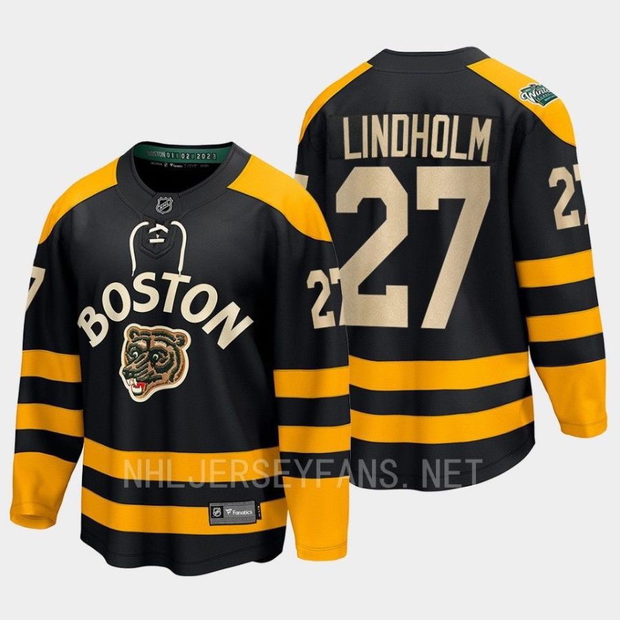 boston bruins hampus lindholm 2023 winter classic breakaway jersey black