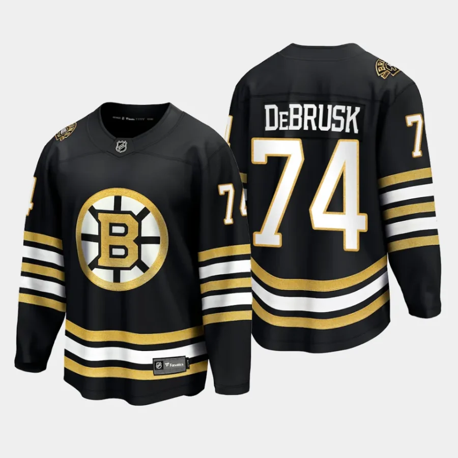 boston bruins jake debrusk 100th anniversary 2023 24 premier jersey black