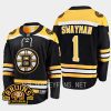 boston bruins jeremy swayman 100th centennial 2023 24 home jersey black