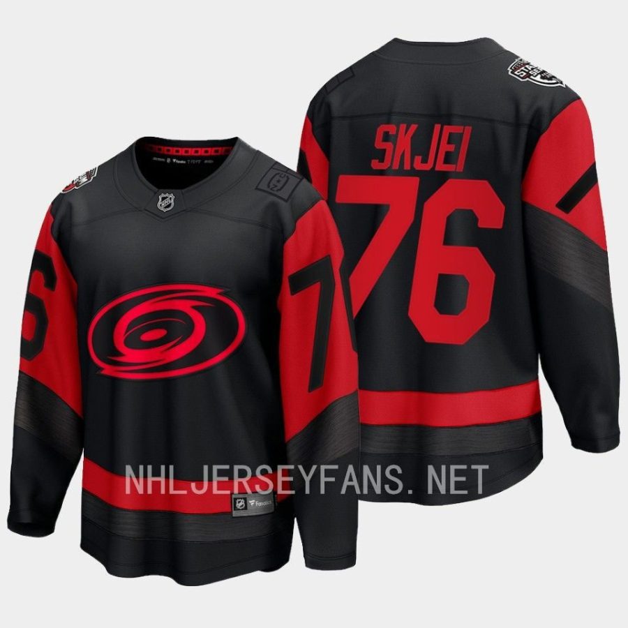 brady skjei hurricanes black 2023 nhl stadium series breakaway player jersey