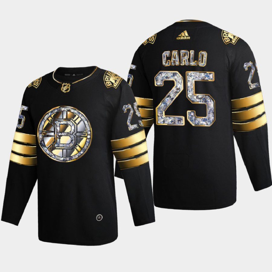 brandon carlo bruins black 2022 stanley cup playoffs diamond edition authentic jersey