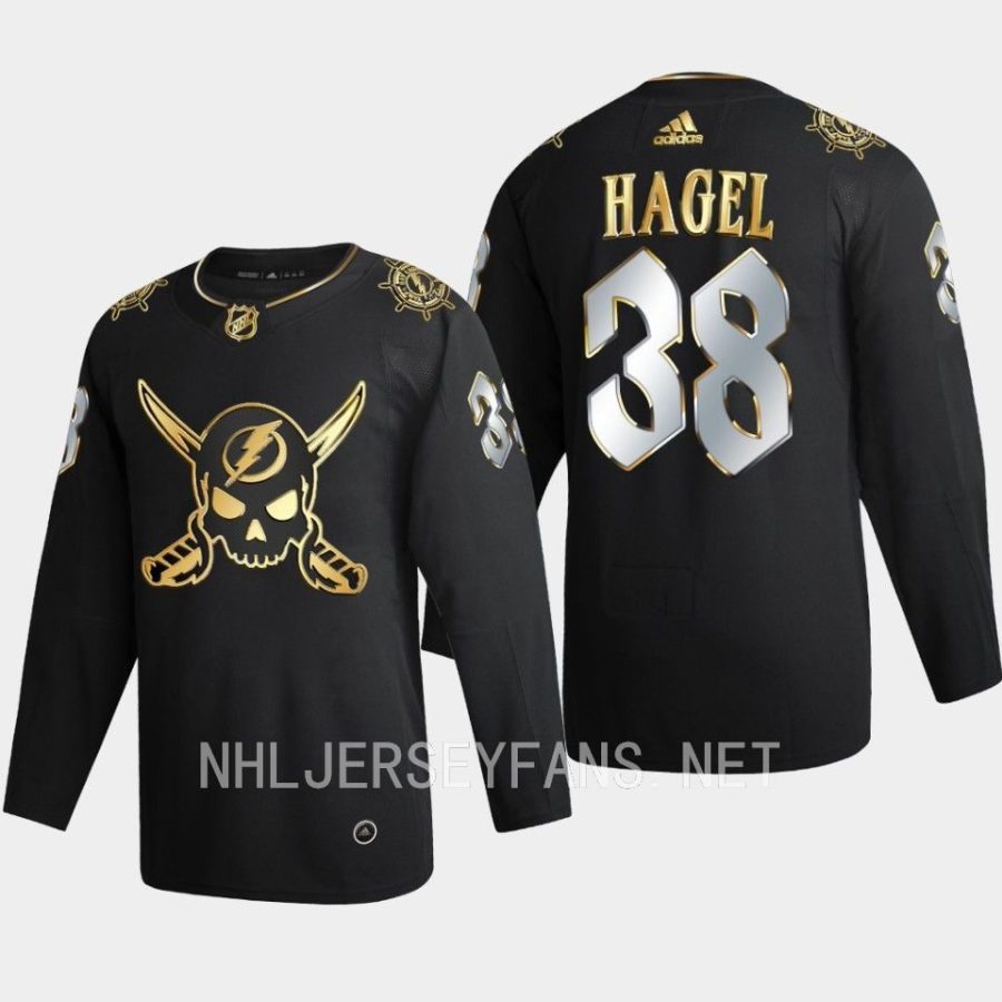 brandon hagel lightning black gasparilla inspired golden edition jersey