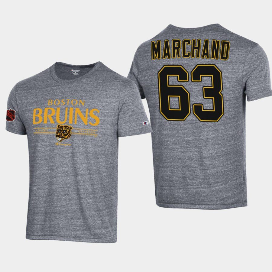 bruins brad marchand gray tri blend champion t shirt