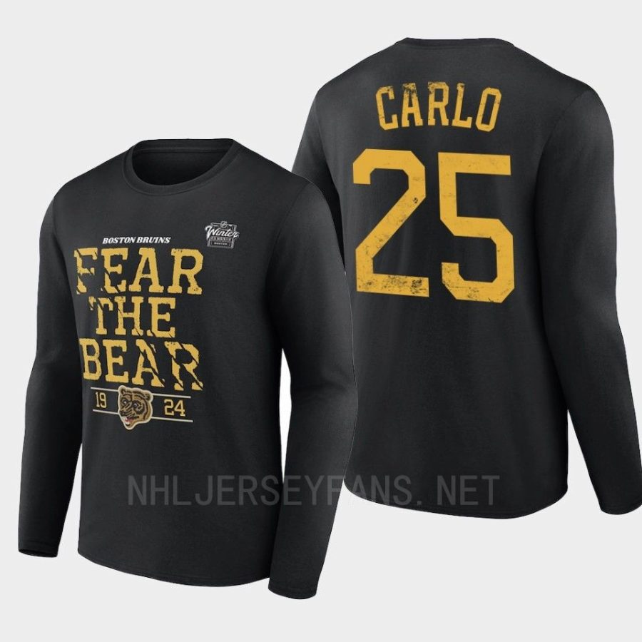 bruins brandon carlo black 2023 nhl winter classic long sleeve local t shirt