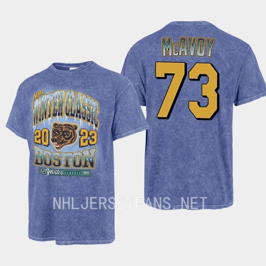 bruins charlie mcavoy purple vintage tubular 2023 winter classic t shirt