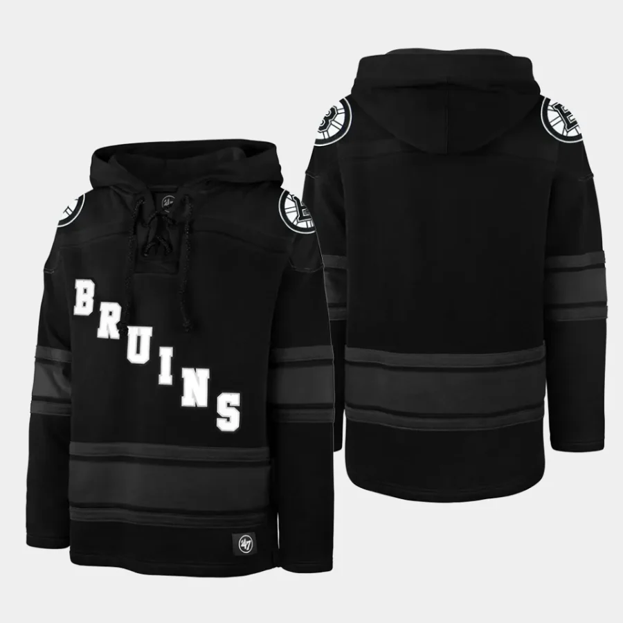 bruins men anthracite stadium lights superior lacer hoodie