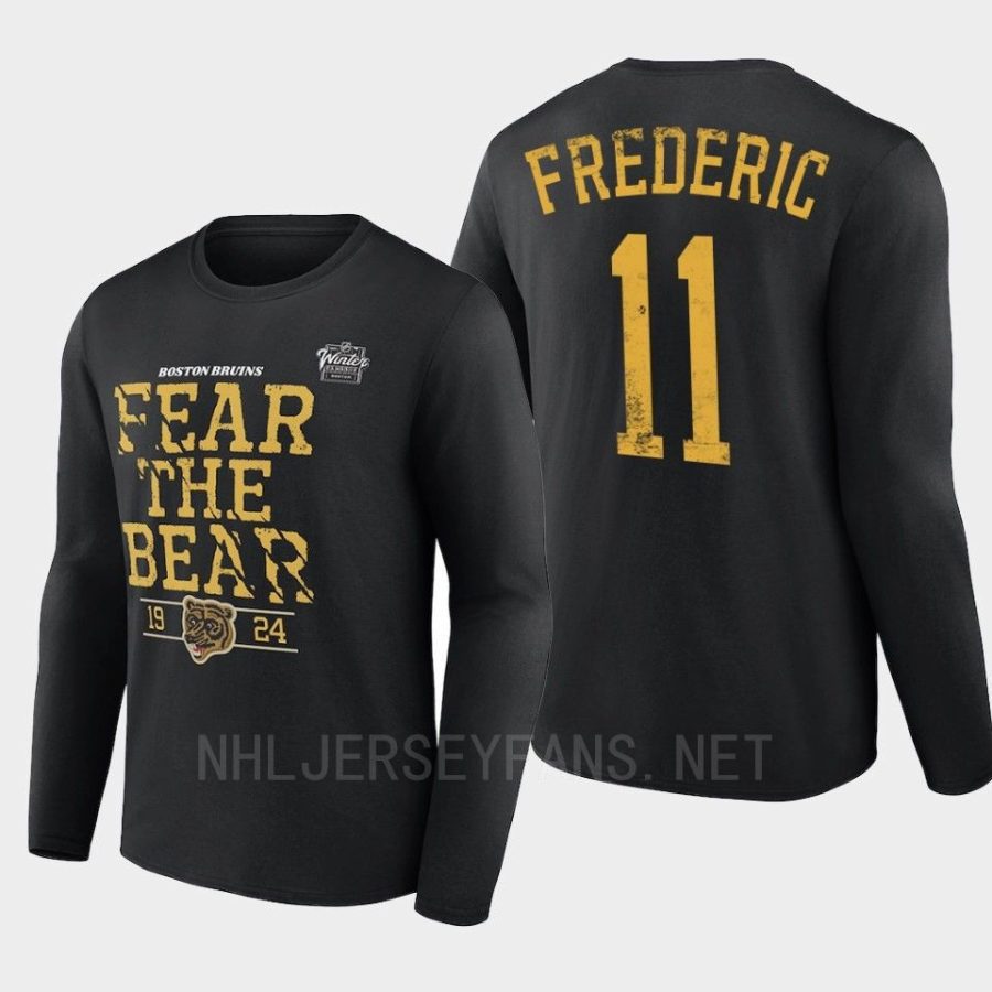 bruins trent frederic black 2023 nhl winter classic long sleeve local t shirt