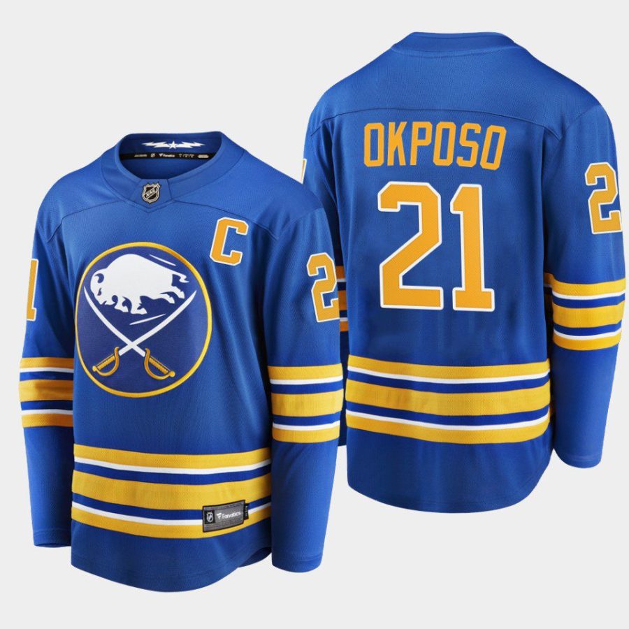 buffalo sabres kyle okposo home captain patch jersey royal