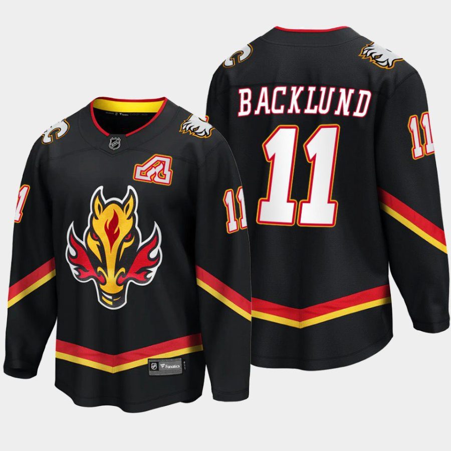 calgary flames mikael backlund alternate 2022 23 breakaway player jersey black