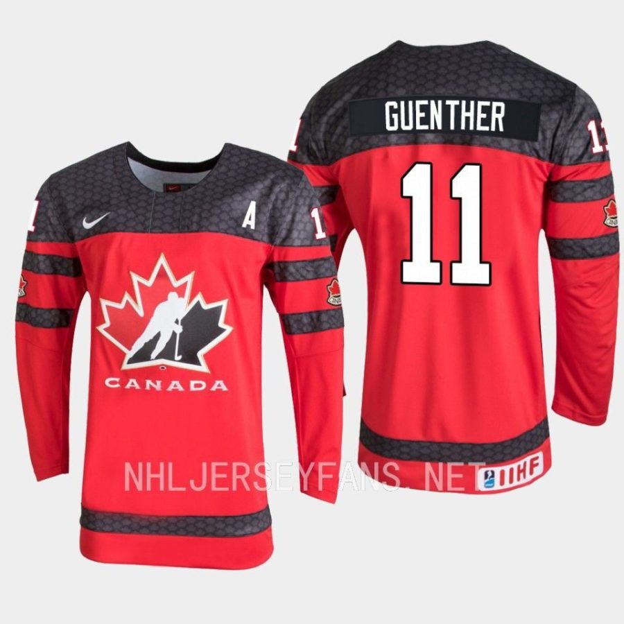 canada dylan guenther 2023 iihf world junior championship jersey red