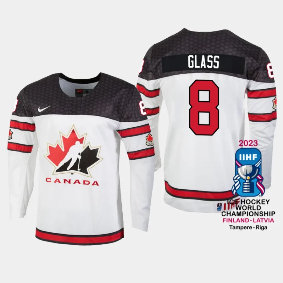 canada hockey cody glass 2023 iihf world championship men home jersey white