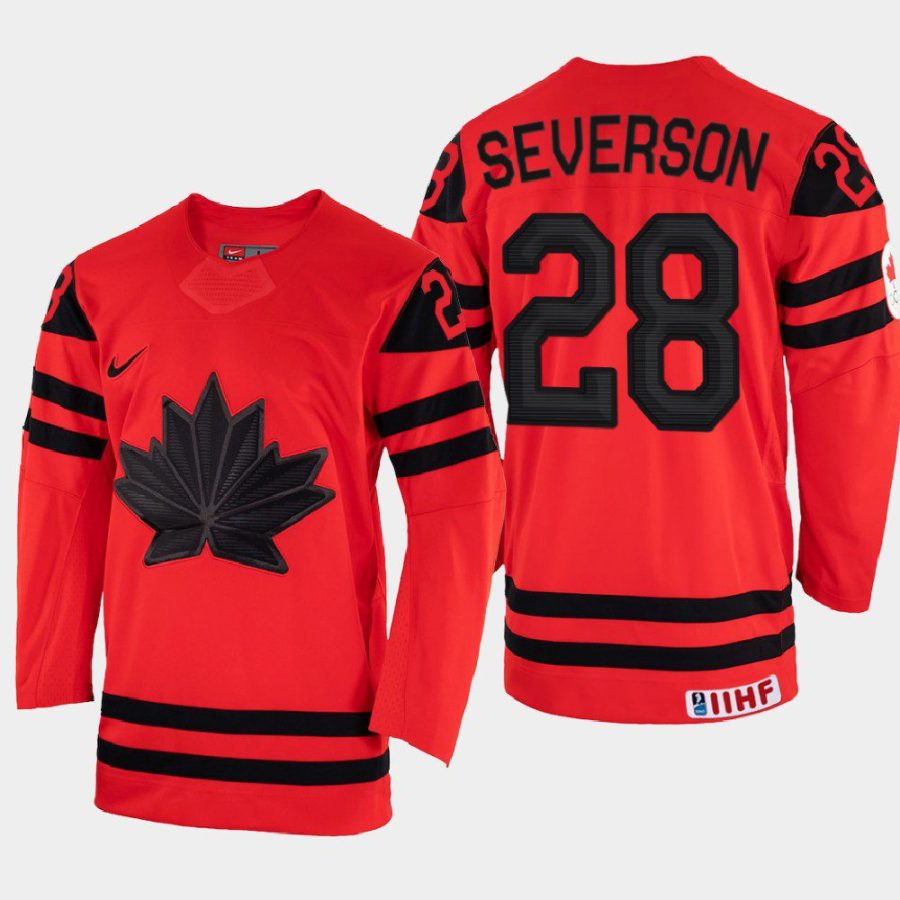 canada hockey damon severson 2022 iihf world championship away jersey red