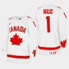 canada hockey thomas milic 2023 iihf wjc one leaf jersey white