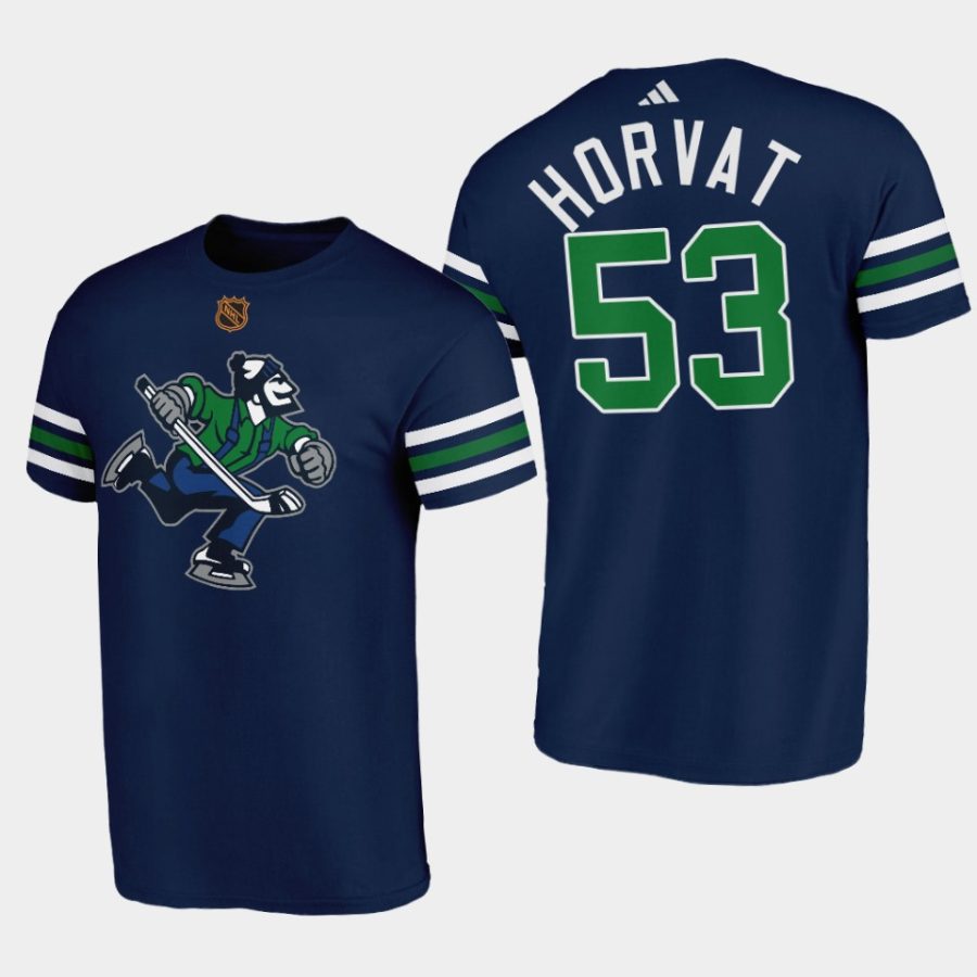 canucks bo horvat navy johnny canuck reverse retro t shirt