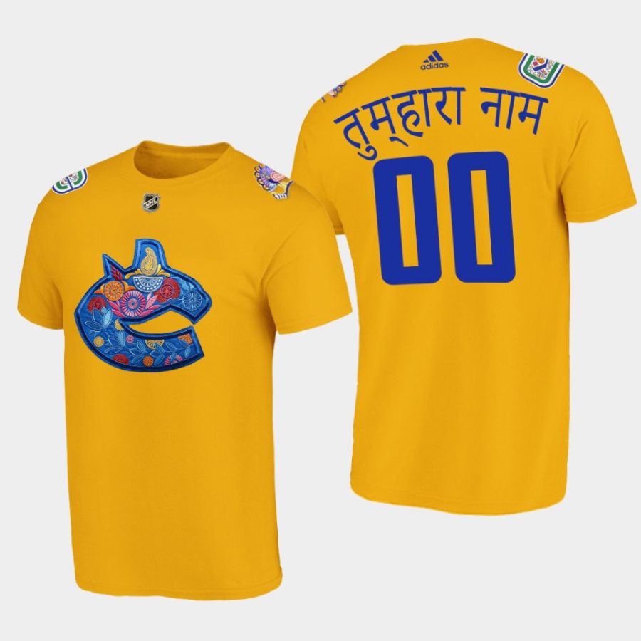 canucks custom yellow diwali night limited t shirt