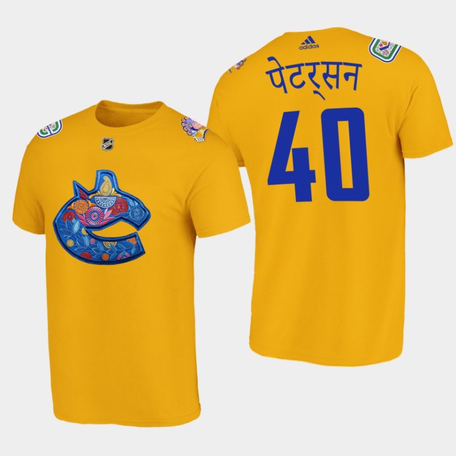 canucks elias pettersson yellow diwali night limited t shirt