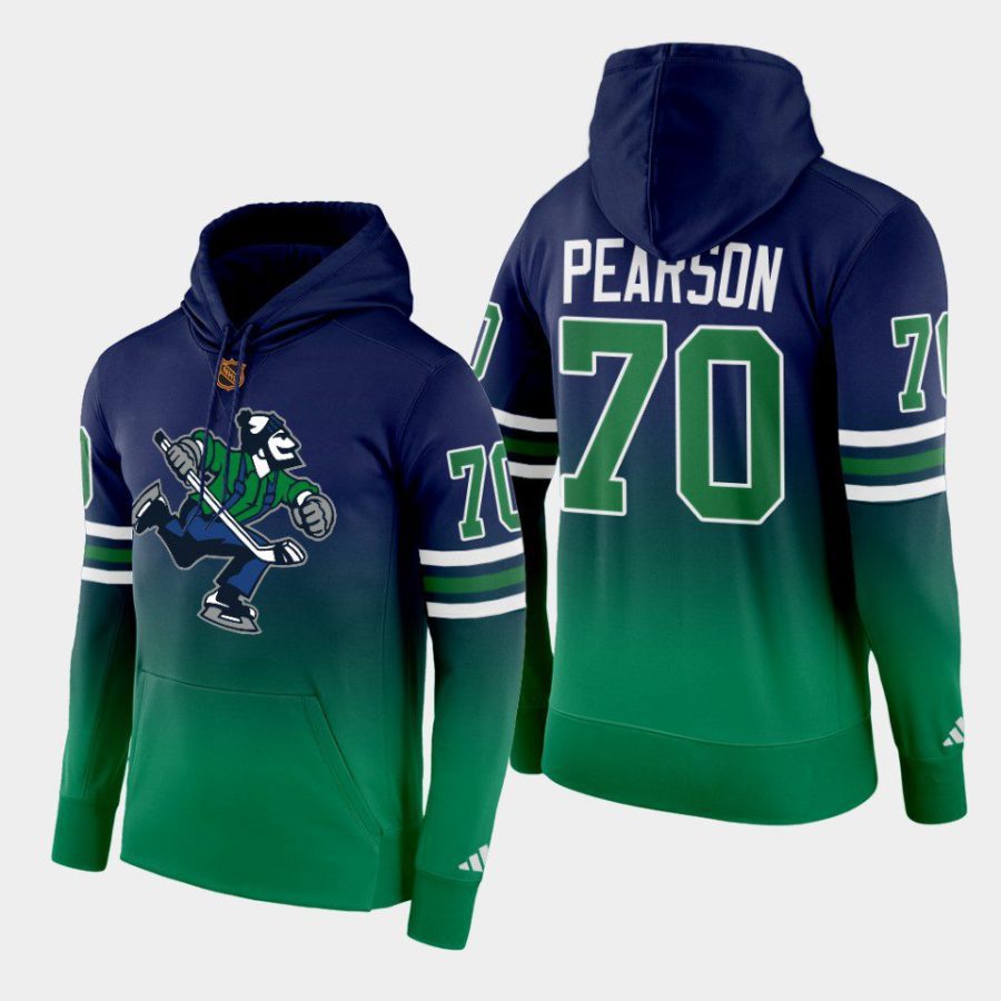 canucks tanner pearson navy green reverse retro 2.0 special edition hoodie