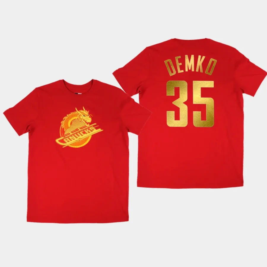 canucks thatcher demko red 2024 lunar new year t shirt