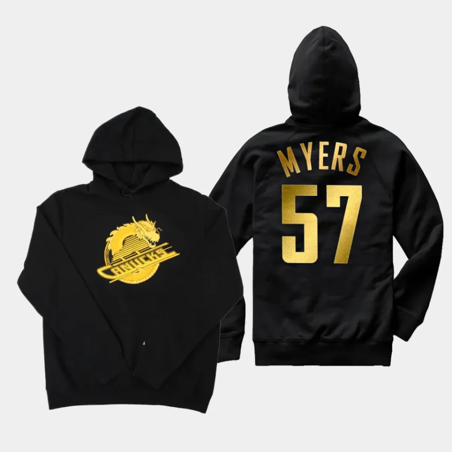 canucks tyler myers black 2024 lunar new year hoodie