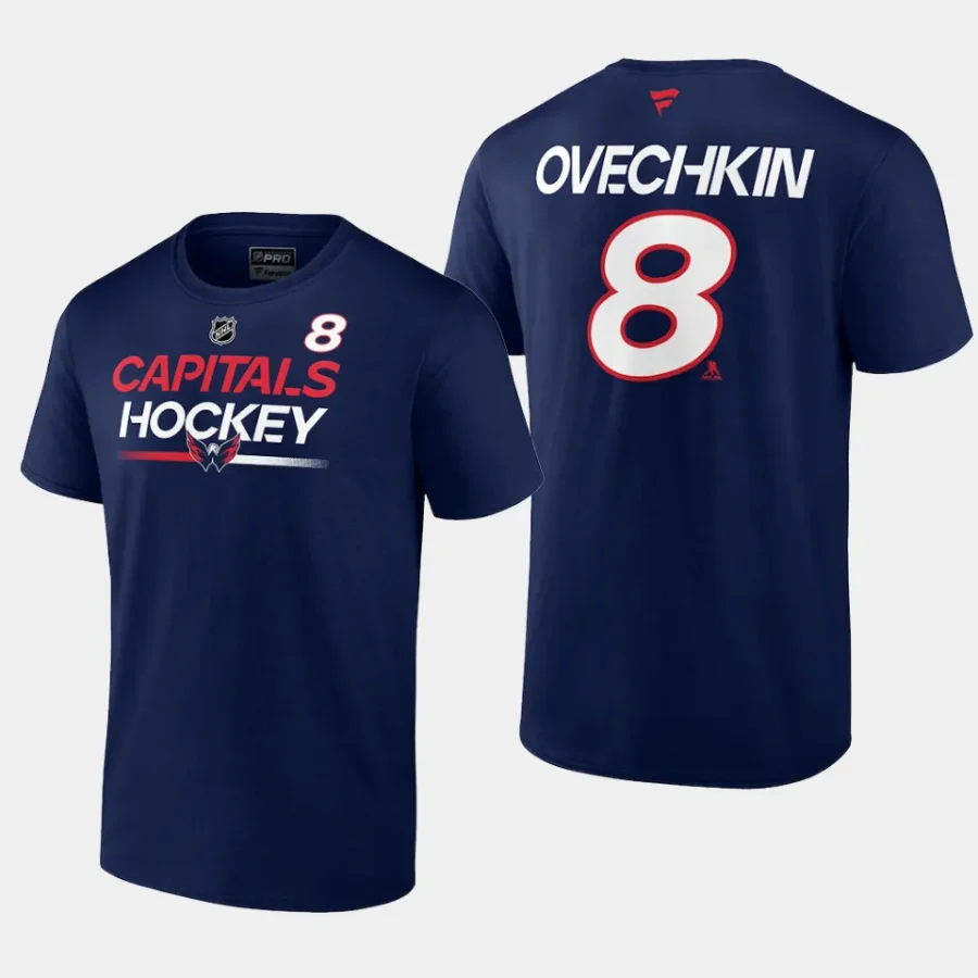 capitals alexander ovechkin navy name number authentic pro prime t shirt