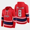 capitals alexander ovechkin red name number lace up pullover hoodie