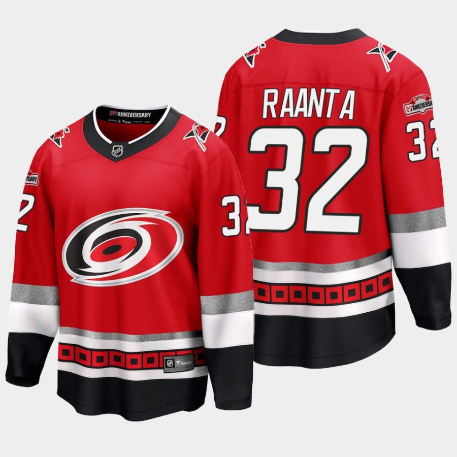 carolina hurricanes antti raanta 25th anniversary premier jersey red