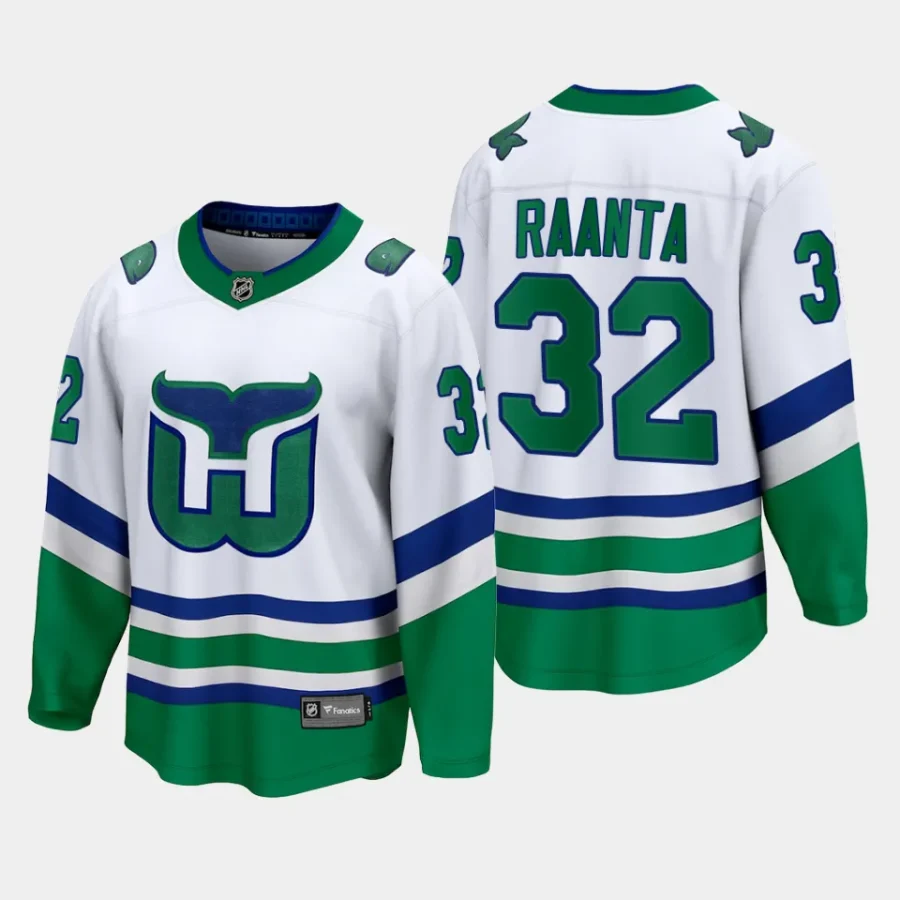 carolina hurricanes antti raanta whalers premier breakaway jersey white