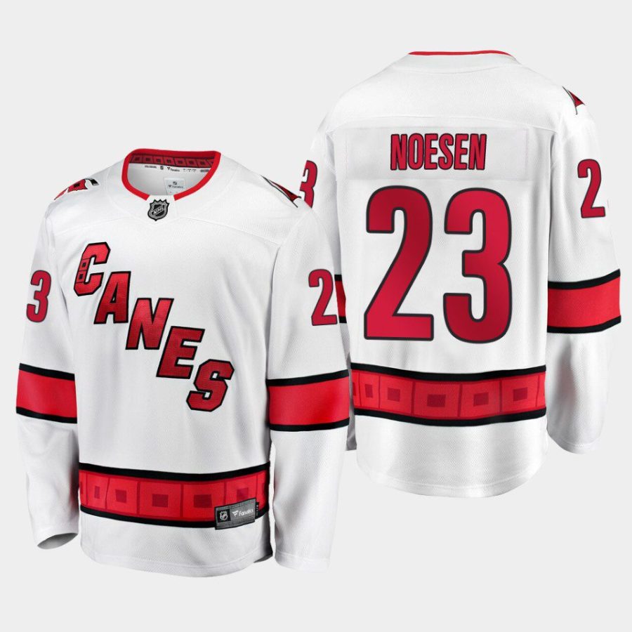 carolina hurricanes stefan noesen away breakaway player jersey white