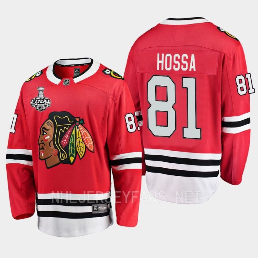 chicago blackhawks marian hossa 2015 stanley cup finals retired jersey red