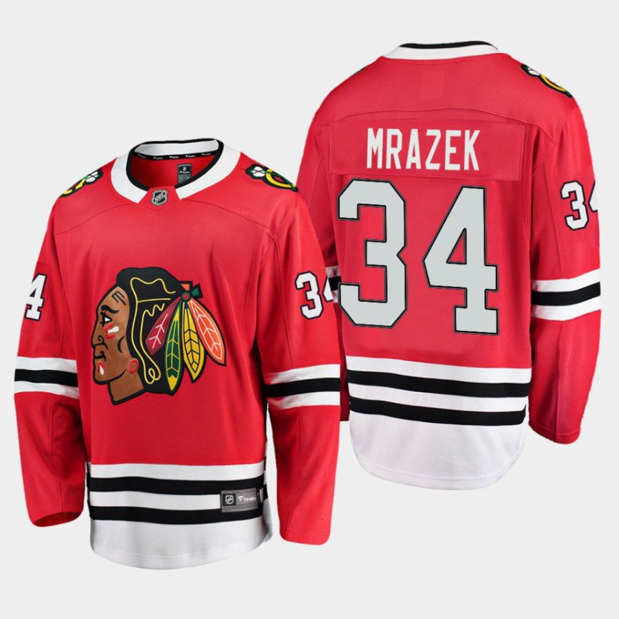 chicago blackhawks petr mrazek home breakaway player jersey red